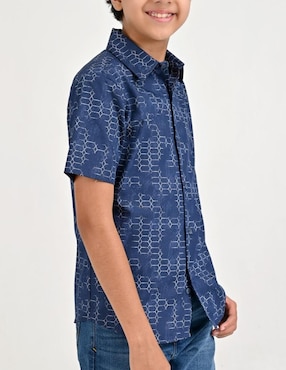 Camisa casual Yale de algodón manga corta para niño