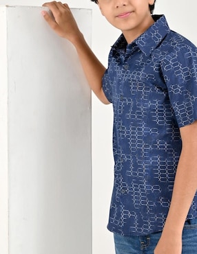 Camisa casual Yale de algodón manga corta para niño