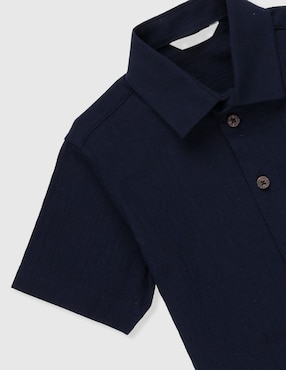 Camisa casual Piquenique de algodón manga corta para niño