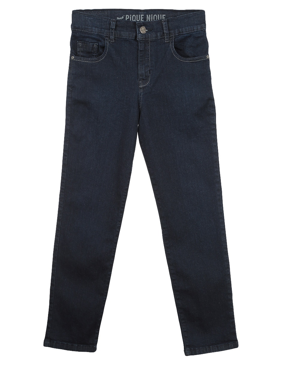 Jeans slim Piquenique obscuro corte recto para niño