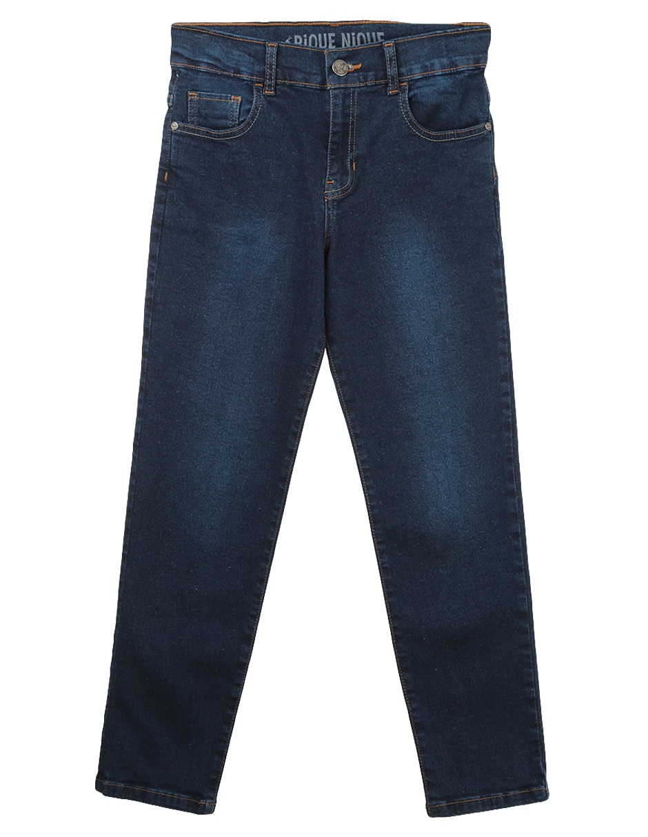 Jeans slim Piquenique stone wash corte recto para niño