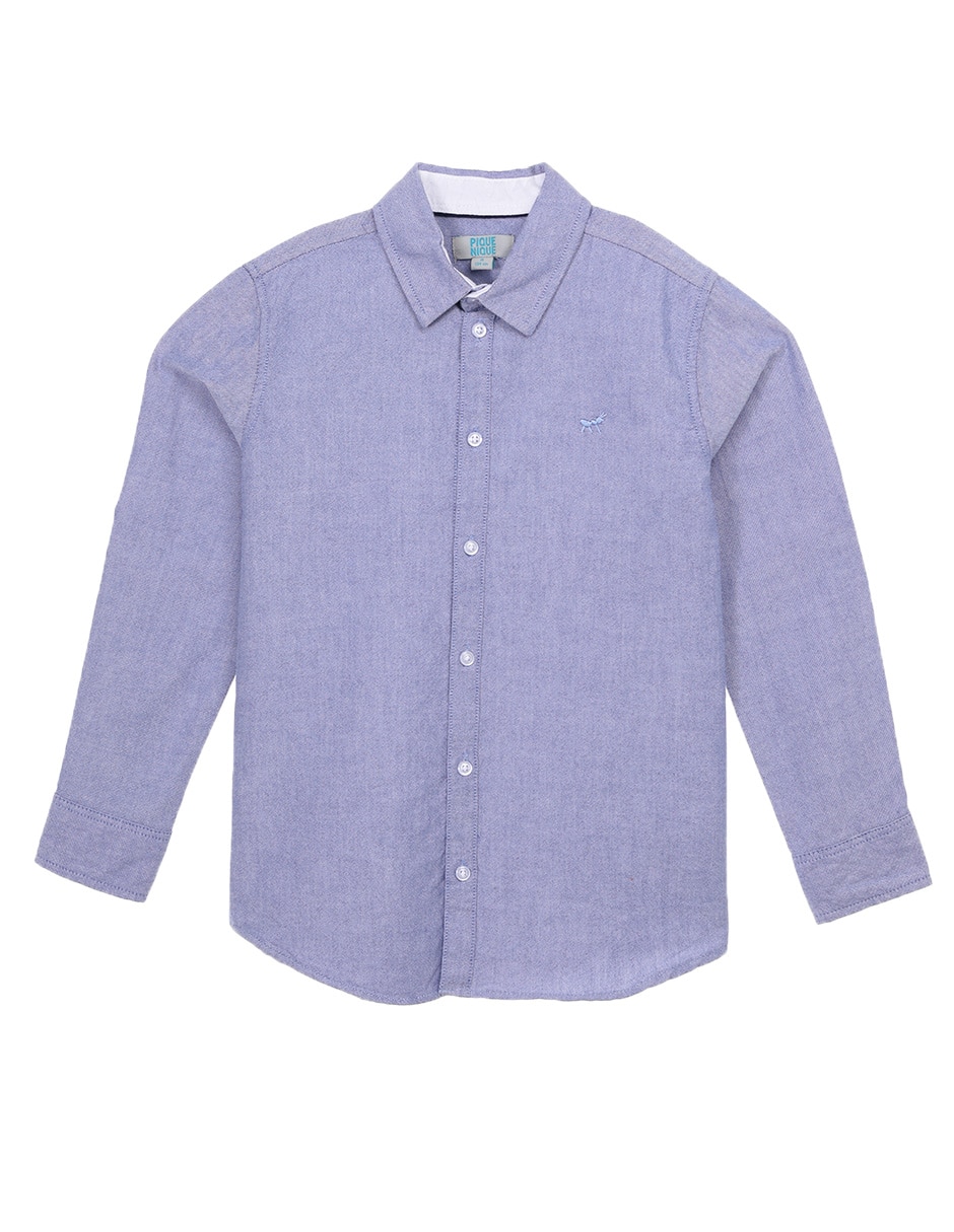 Camisa casual de algodón manga larga para niño