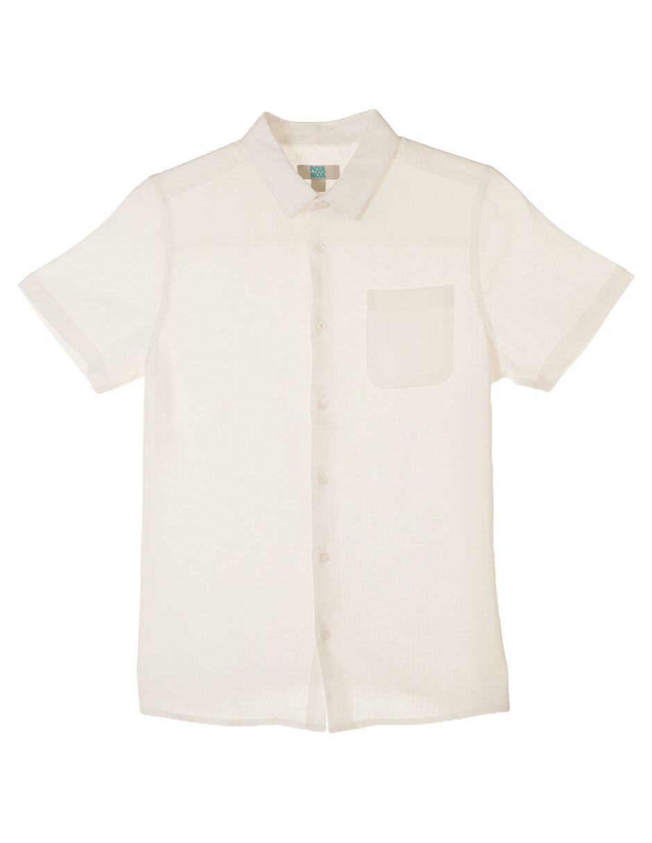 Camisa de vestir de algodón manga corta para niño 1