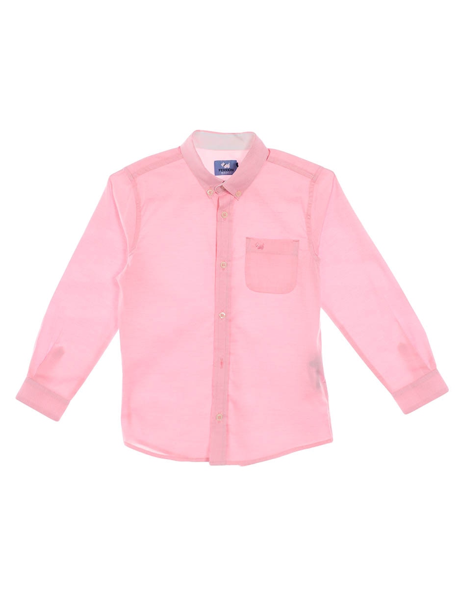 Camisa casual de algodón manga larga para niño 1