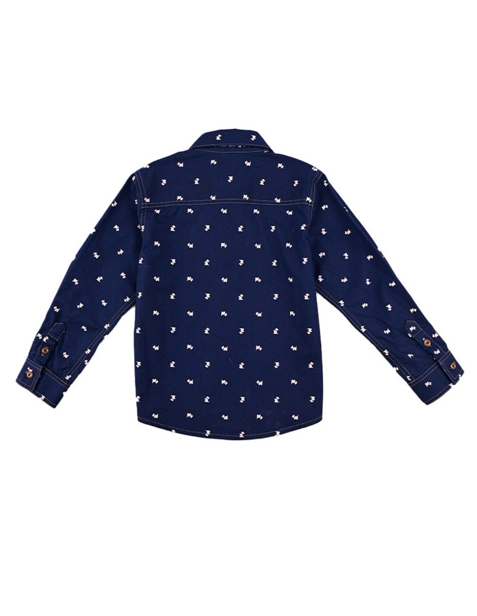 Camisa casual de algodón manga larga para niño 2