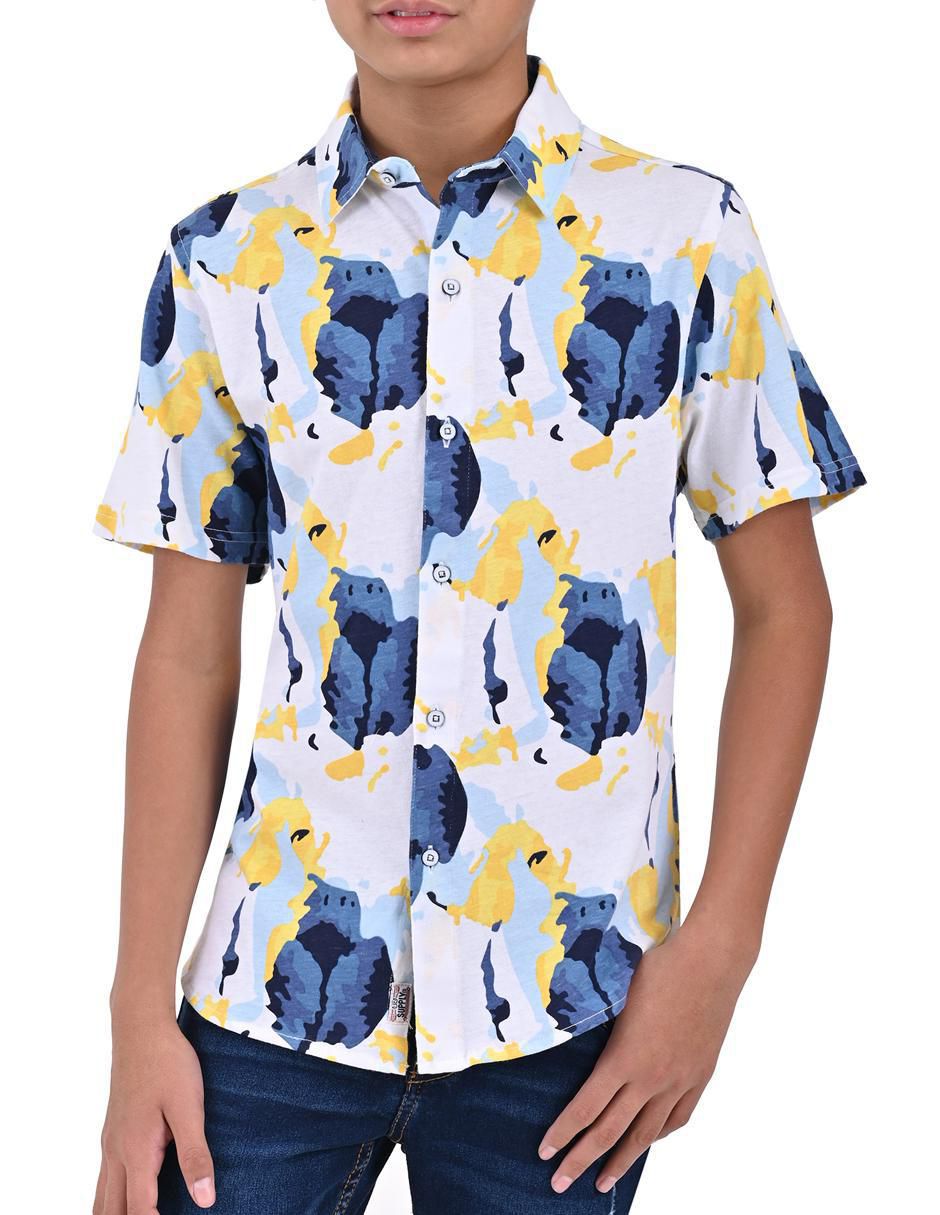 Camisa casual de algodón manga corta para niño