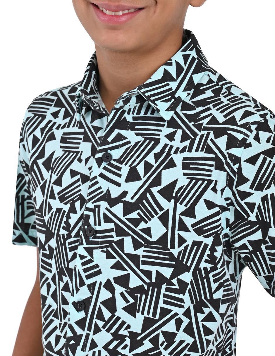 Camisa casual de algodón manga corta para niño 4