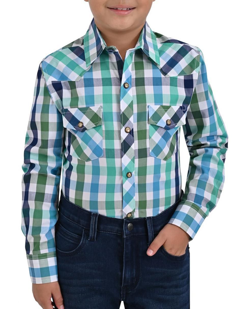 "camisa" casual yale "de" poliéster "manga" larga "para" niño
