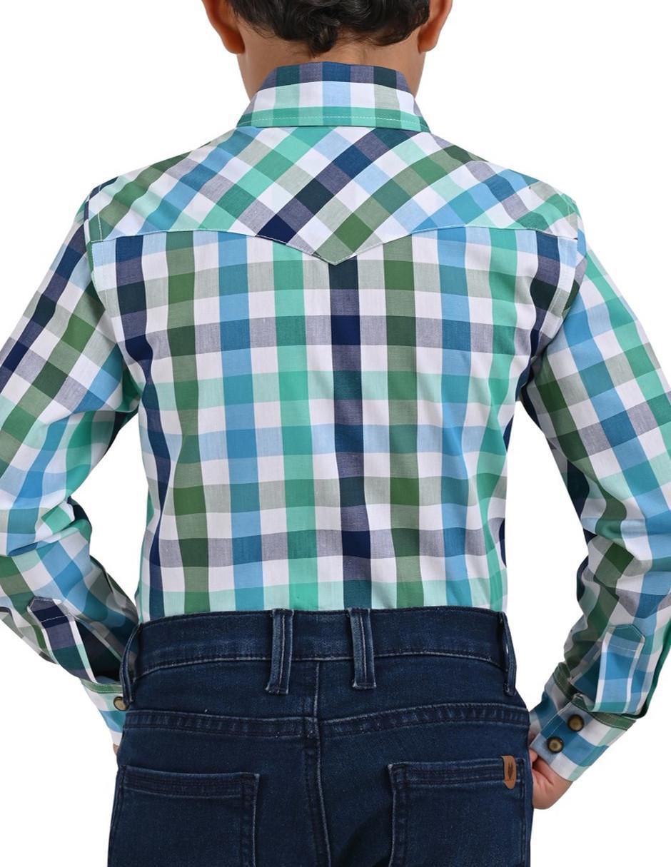 "camisa" casual yale "de" poliéster "manga" larga "para" niño