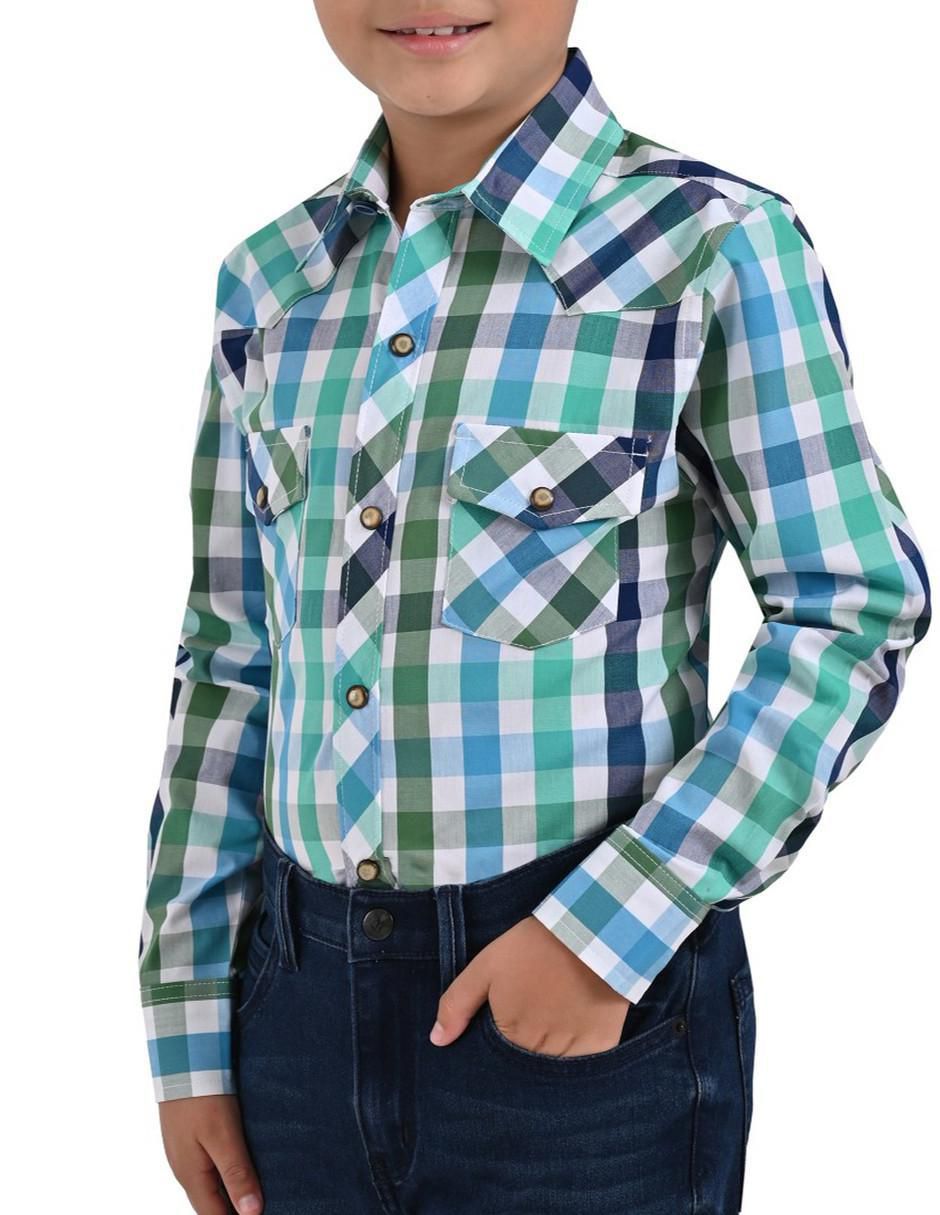 "camisa" casual yale "de" poliéster "manga" larga "para" niño