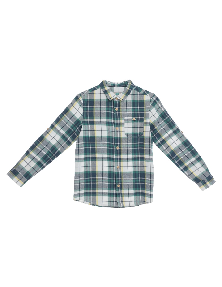 Camisa casual de algodón manga larga para niño Camisa casual de algodón manga larga para niño