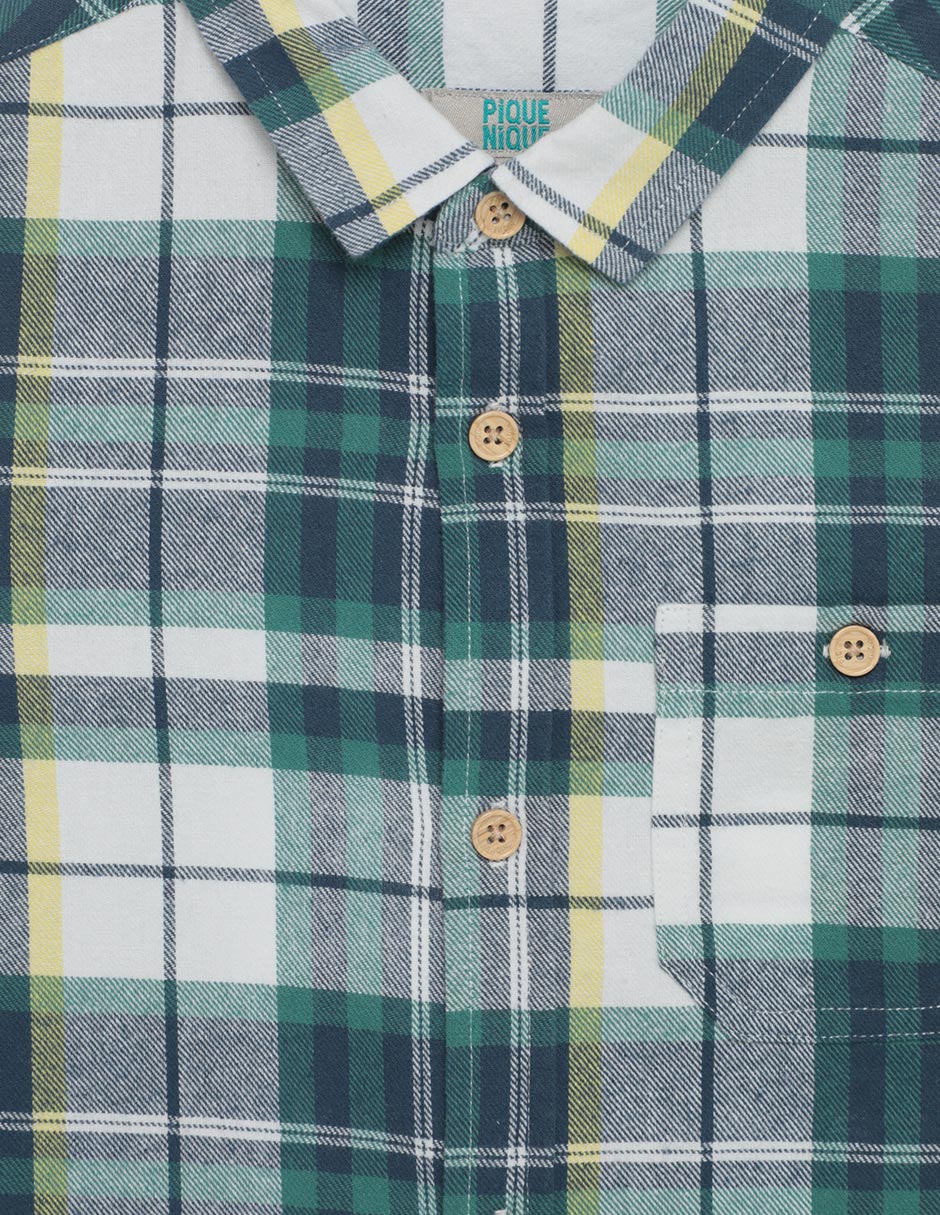 Camisa casual de algodón manga larga para niño 3