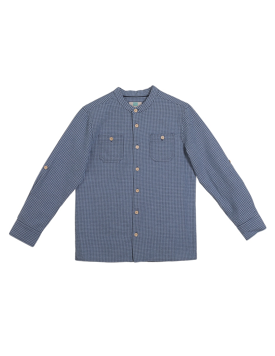 Camisa casual de algodón manga larga para niño 1