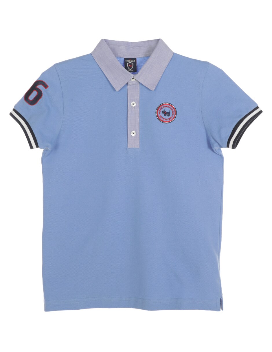 Playera tipo polo de algodón para niño 1