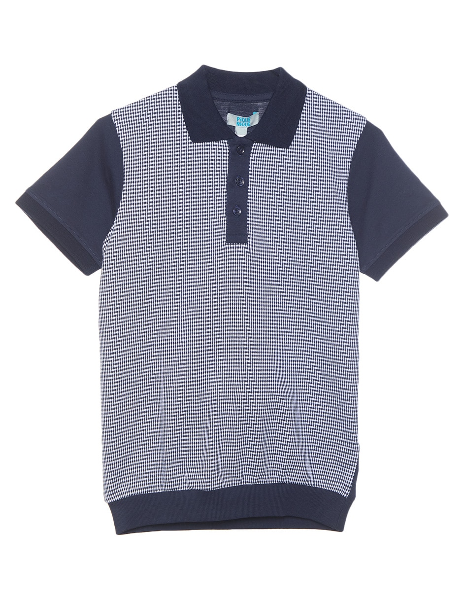 Playera tipo polo de algodón para niño