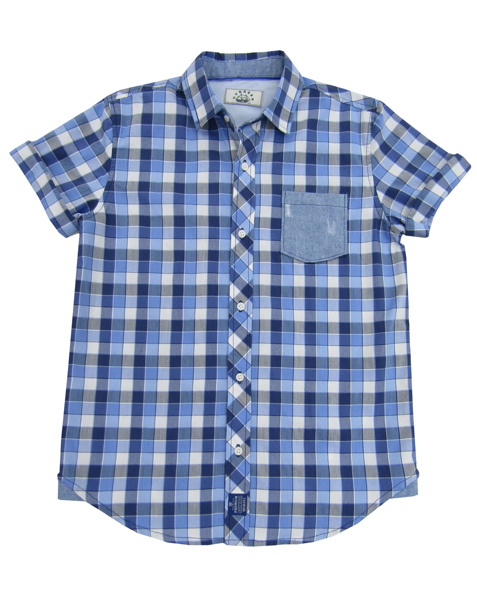Camisa casual de algodón manga corta para niño Camisa casual de algodón manga corta para niño