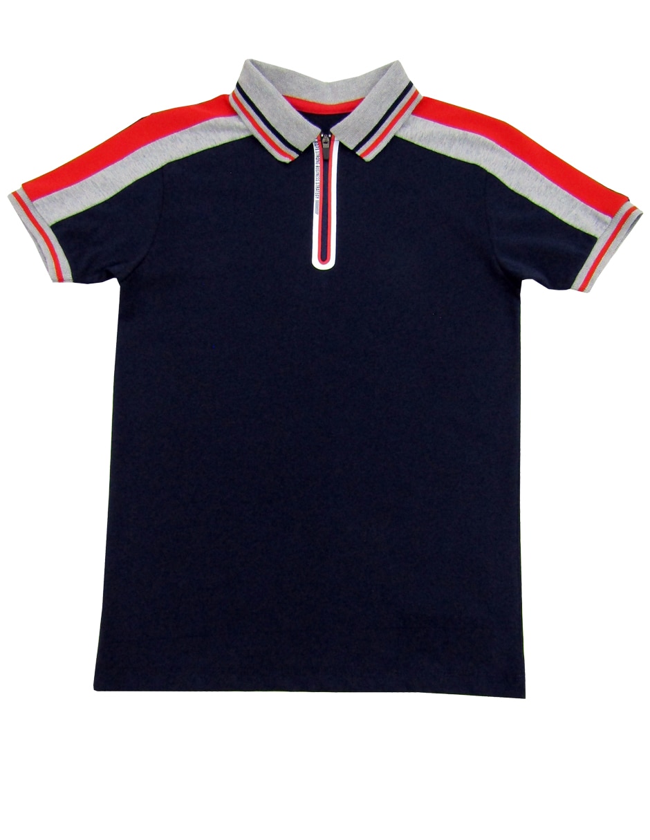 Playera tipo polo de algodón para niño