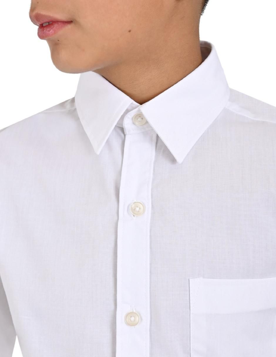 Camisa casual de algodón manga larga para niño 4