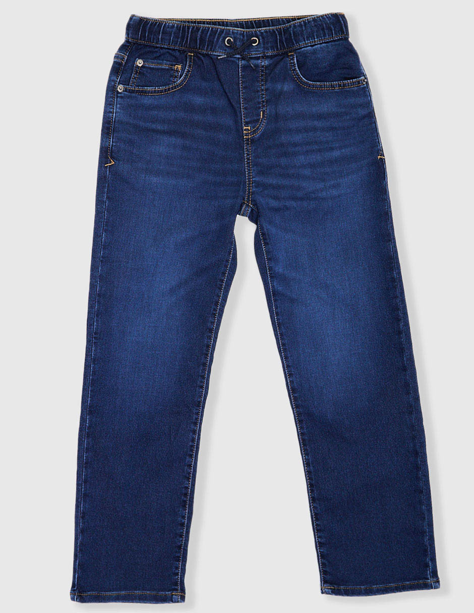 Jeans straight lavado obscuro para niño