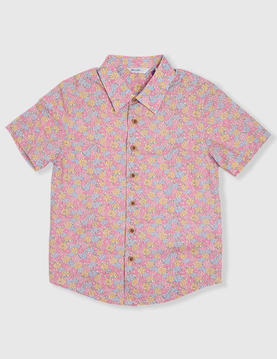 Camisa casual manga corta para niño -
Hecho con Tela Liberty