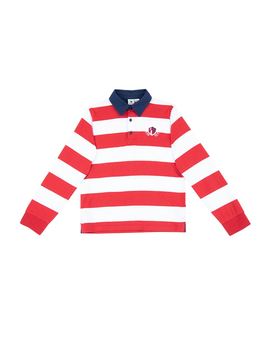 Playera tipo polo Catriel de algodón para niño