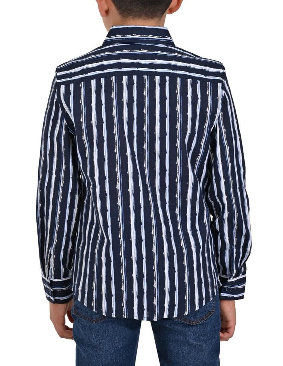 Camisa casual de algodón manga larga para niño 2