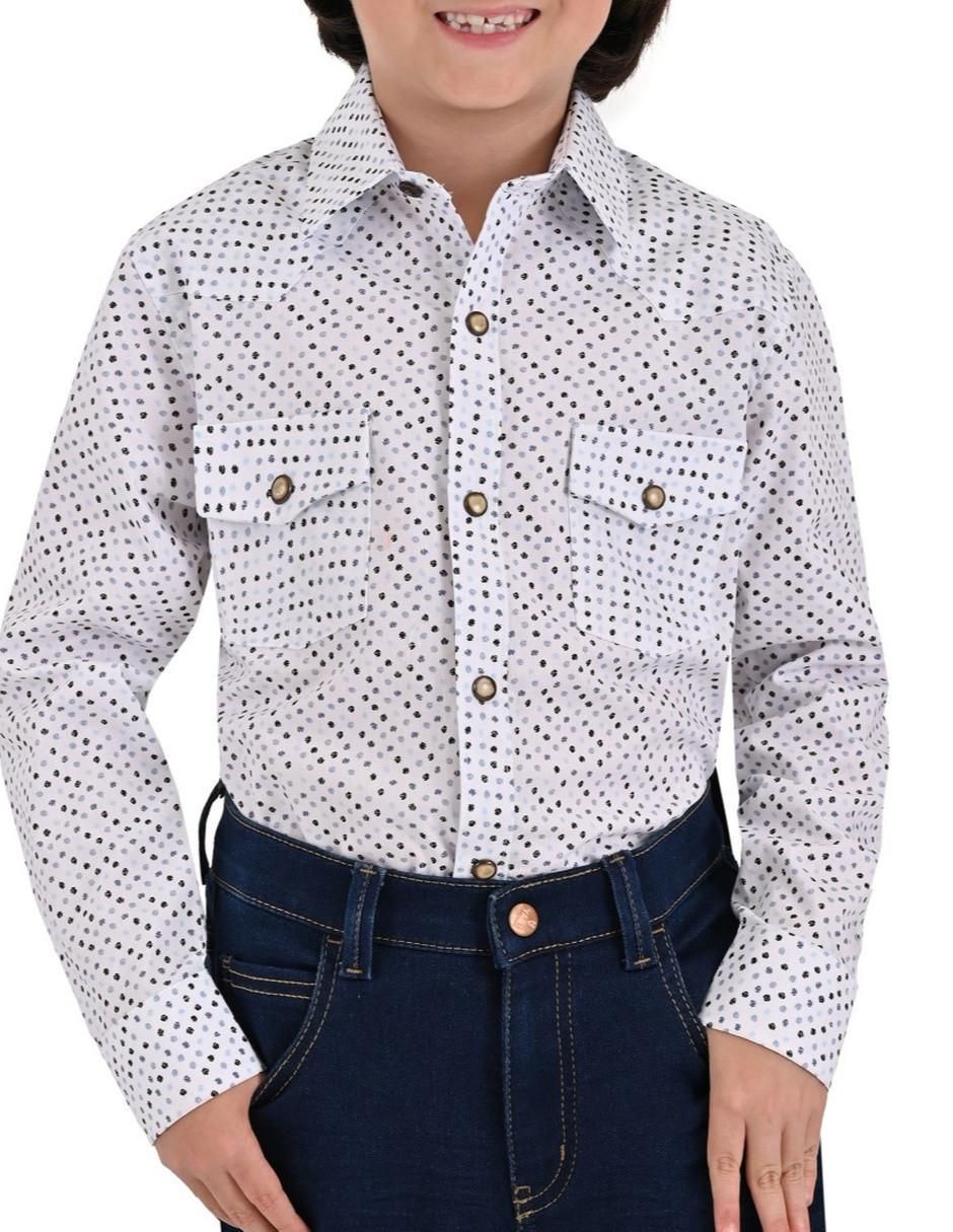 Camisa casual de algodón manga larga para niño