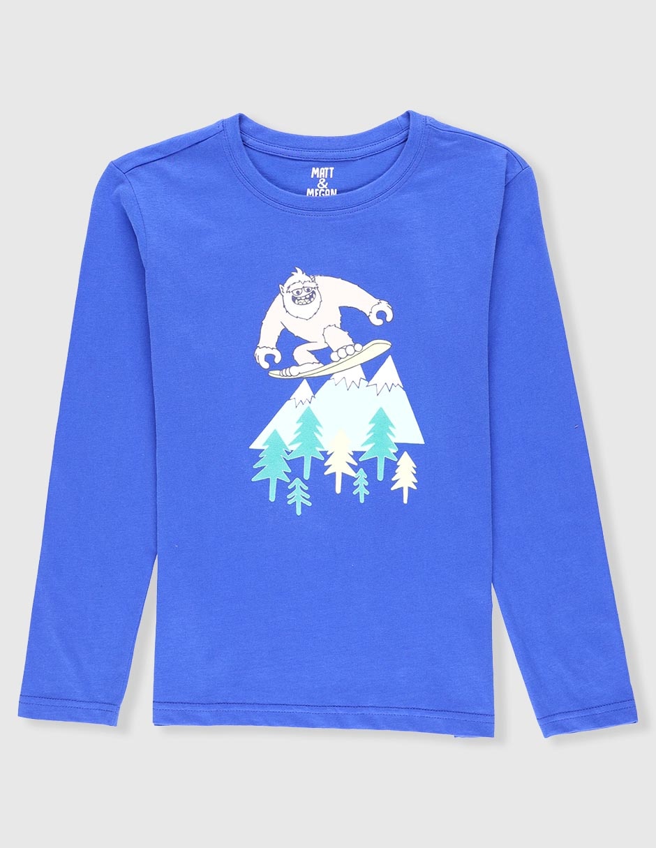 Playera Matt & Yeti manga larga para niño