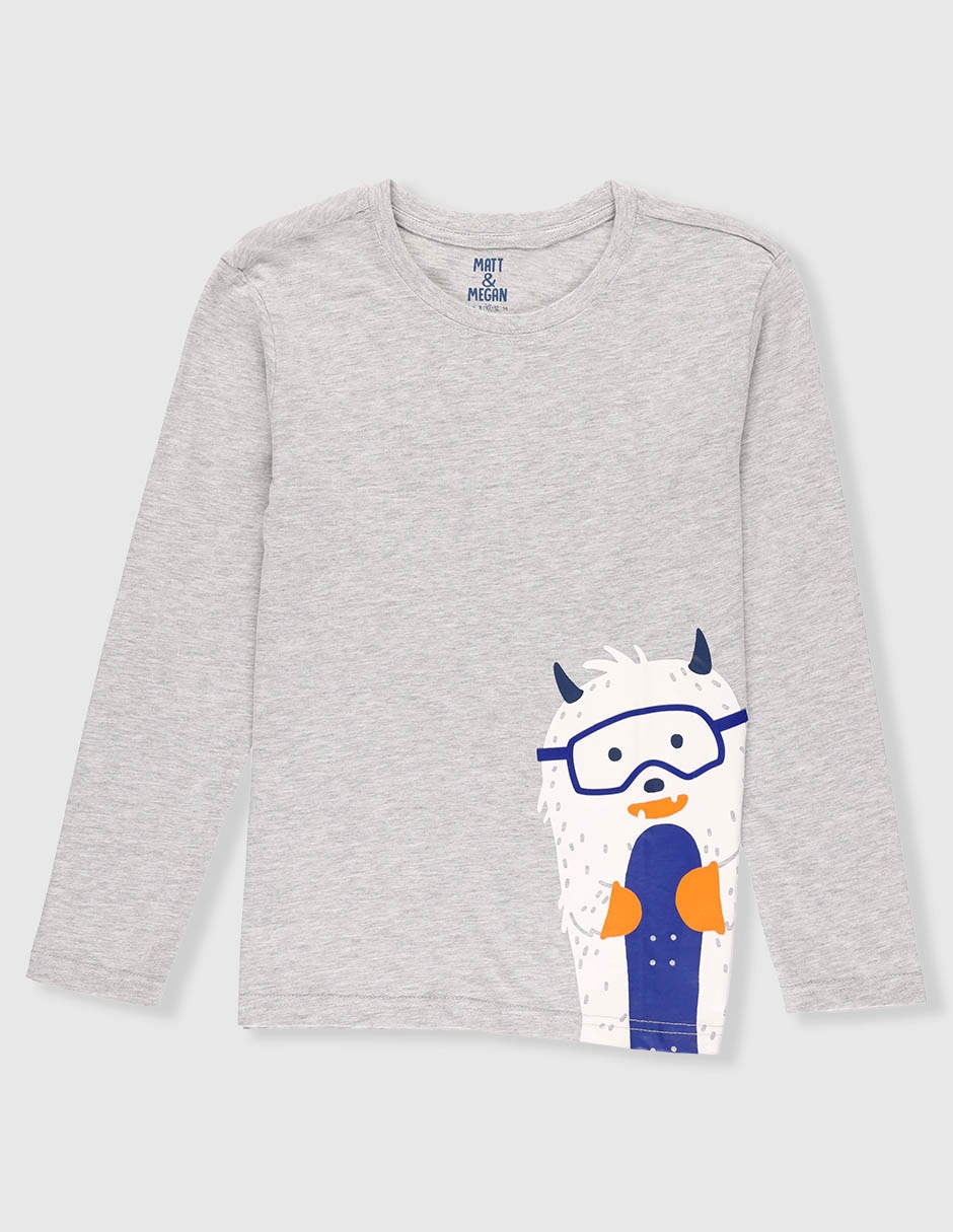 Playera Matt & Yeti manga larga para niño Playera Matt & Yeti manga larga para niño