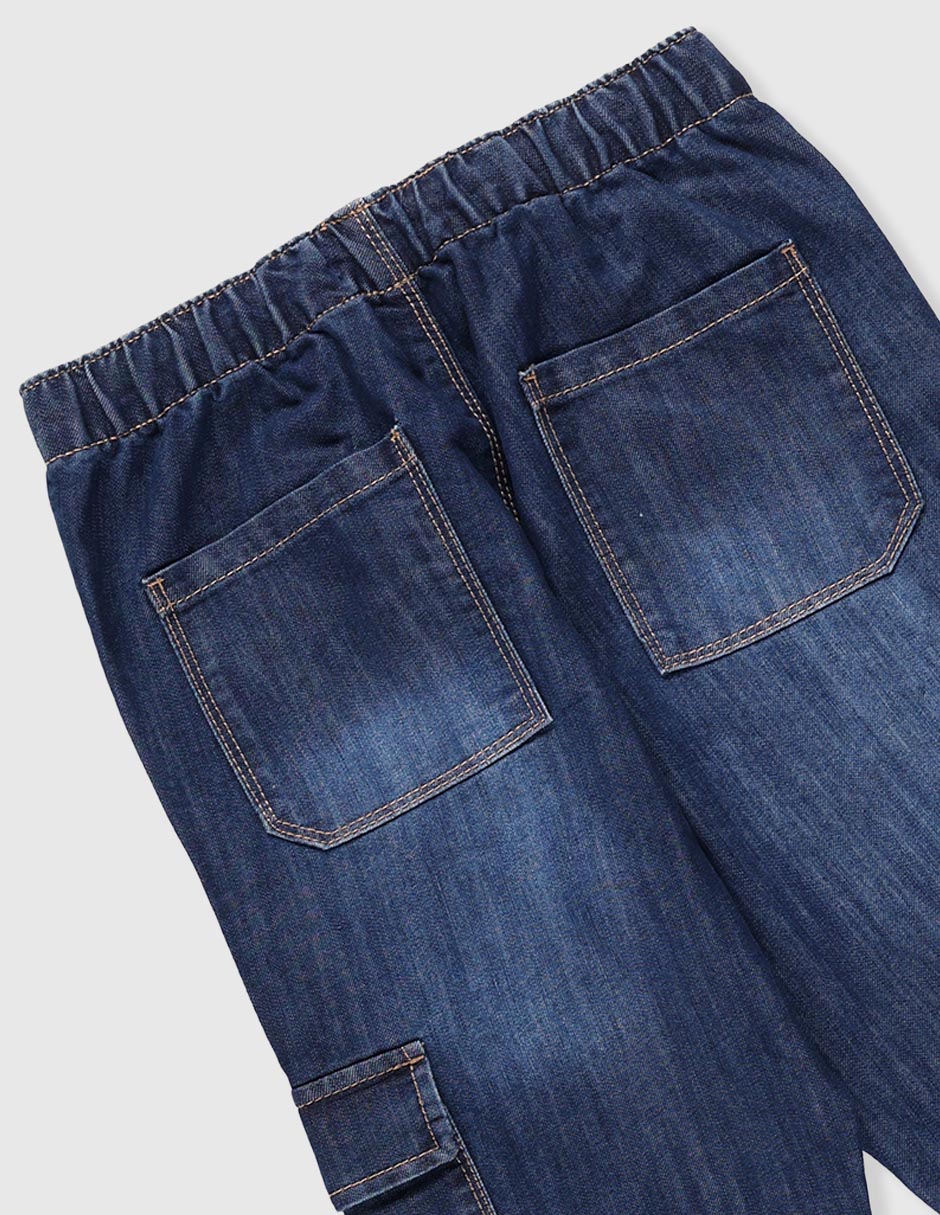 Jeans cargo straight Matt & lavado obscuro para niño 3