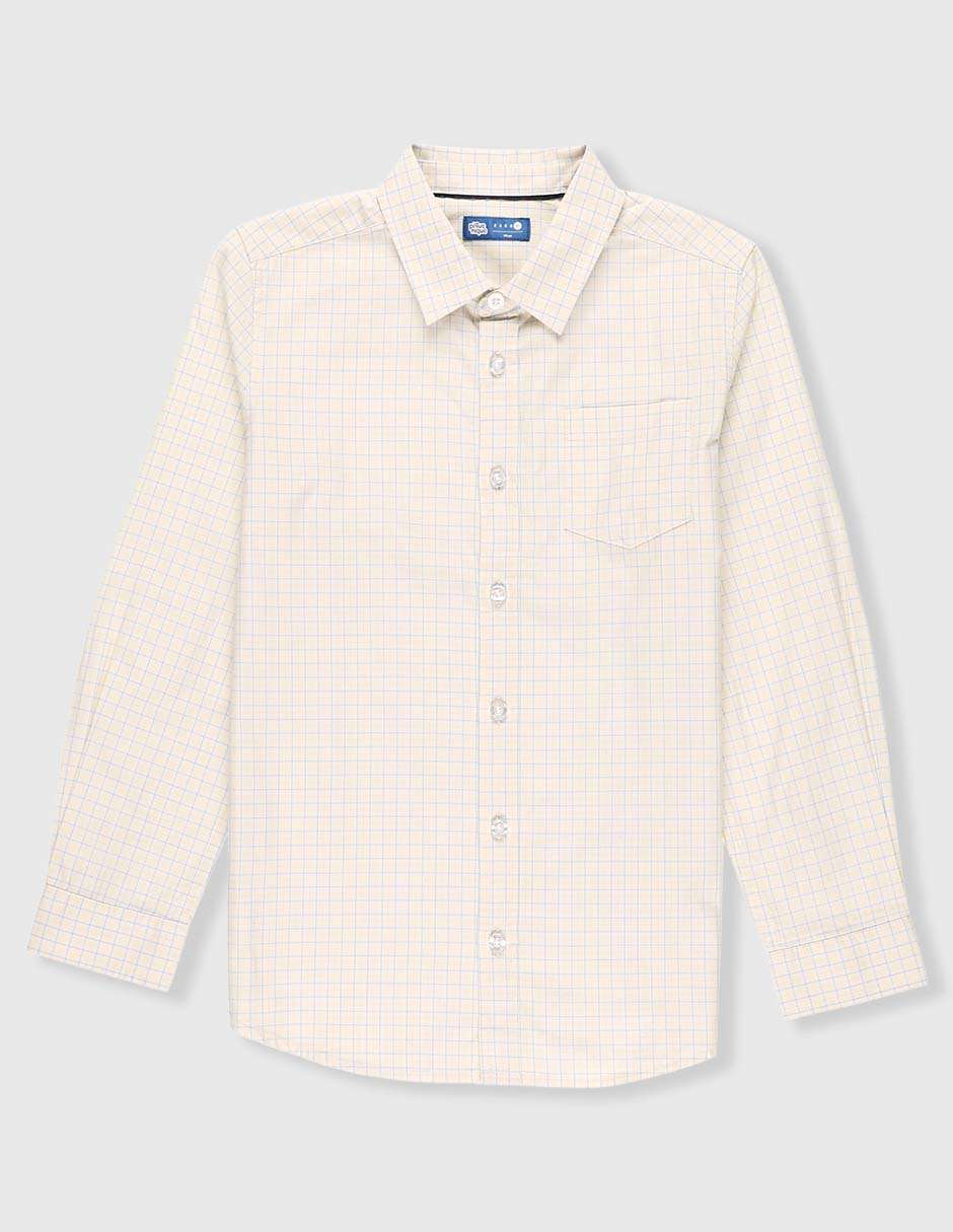 Camisa de vestir de algodón manga larga para niño