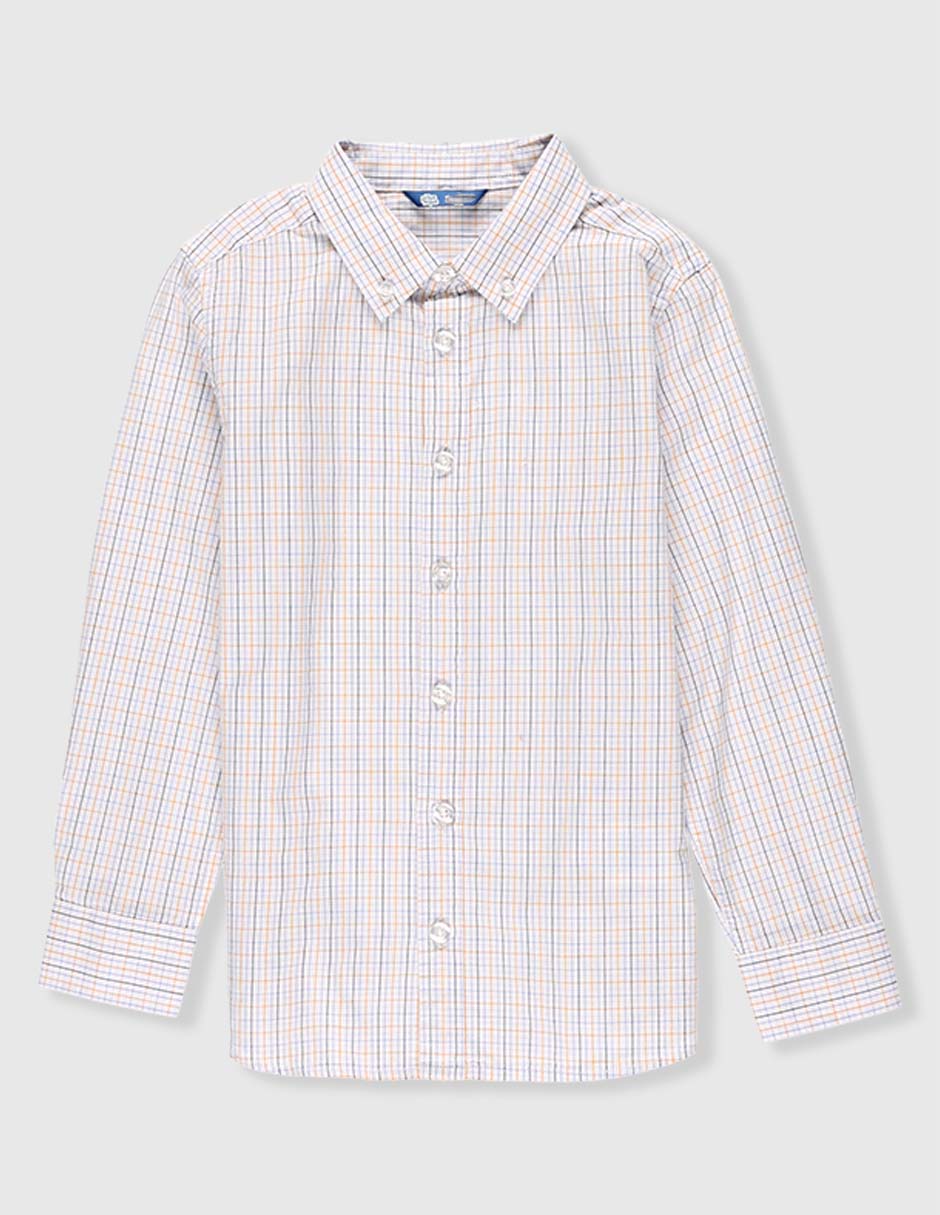 Camisa de vestir de algodón manga larga para niño