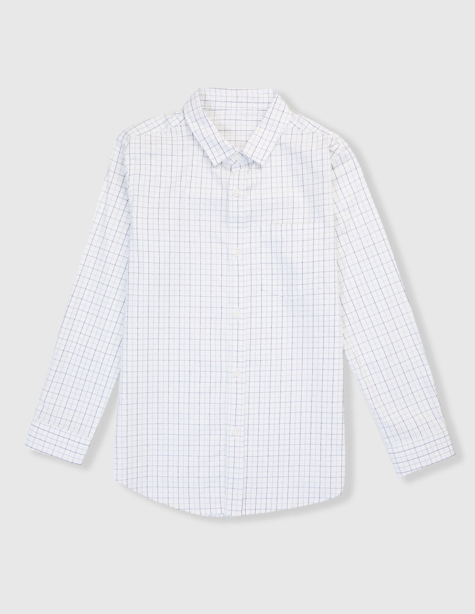 Camisa de vestir de algodón manga larga para niño