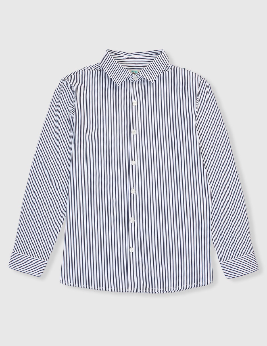 Camisa de vestir de algodón manga larga para niño