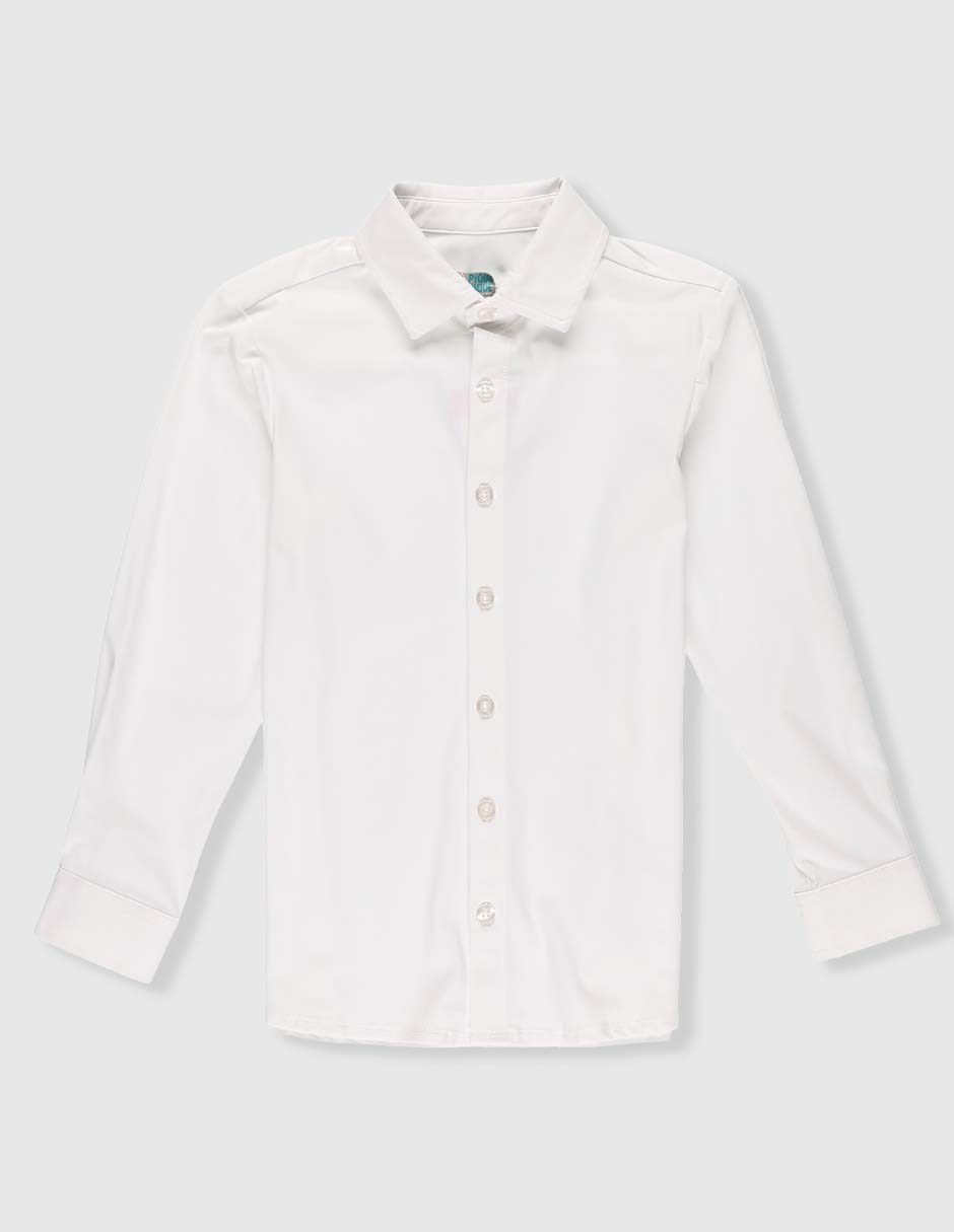 Camisa de vestir de algodón manga larga para niño Camisa de vestir de algodón manga larga para niño