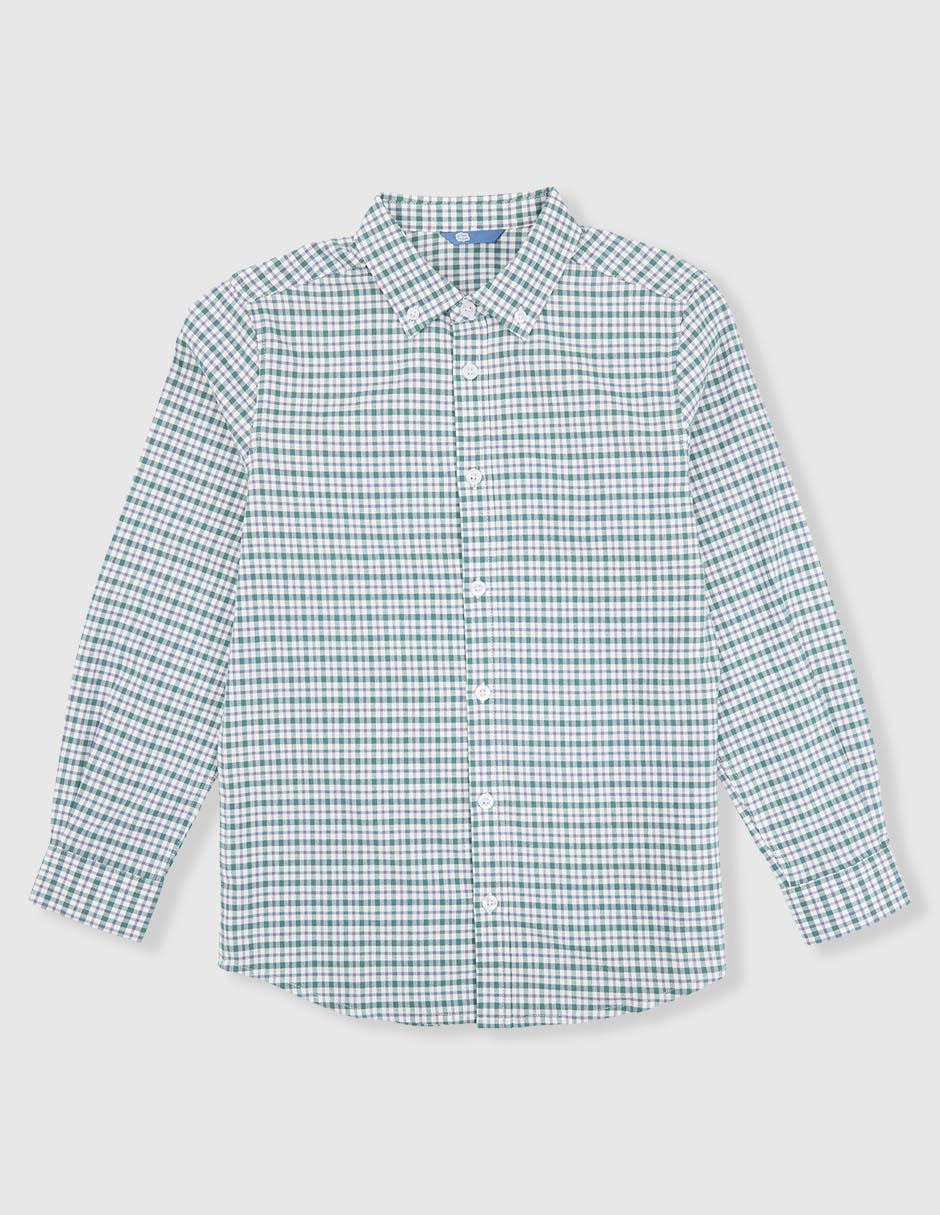Camisa casual de algodón manga larga para niño