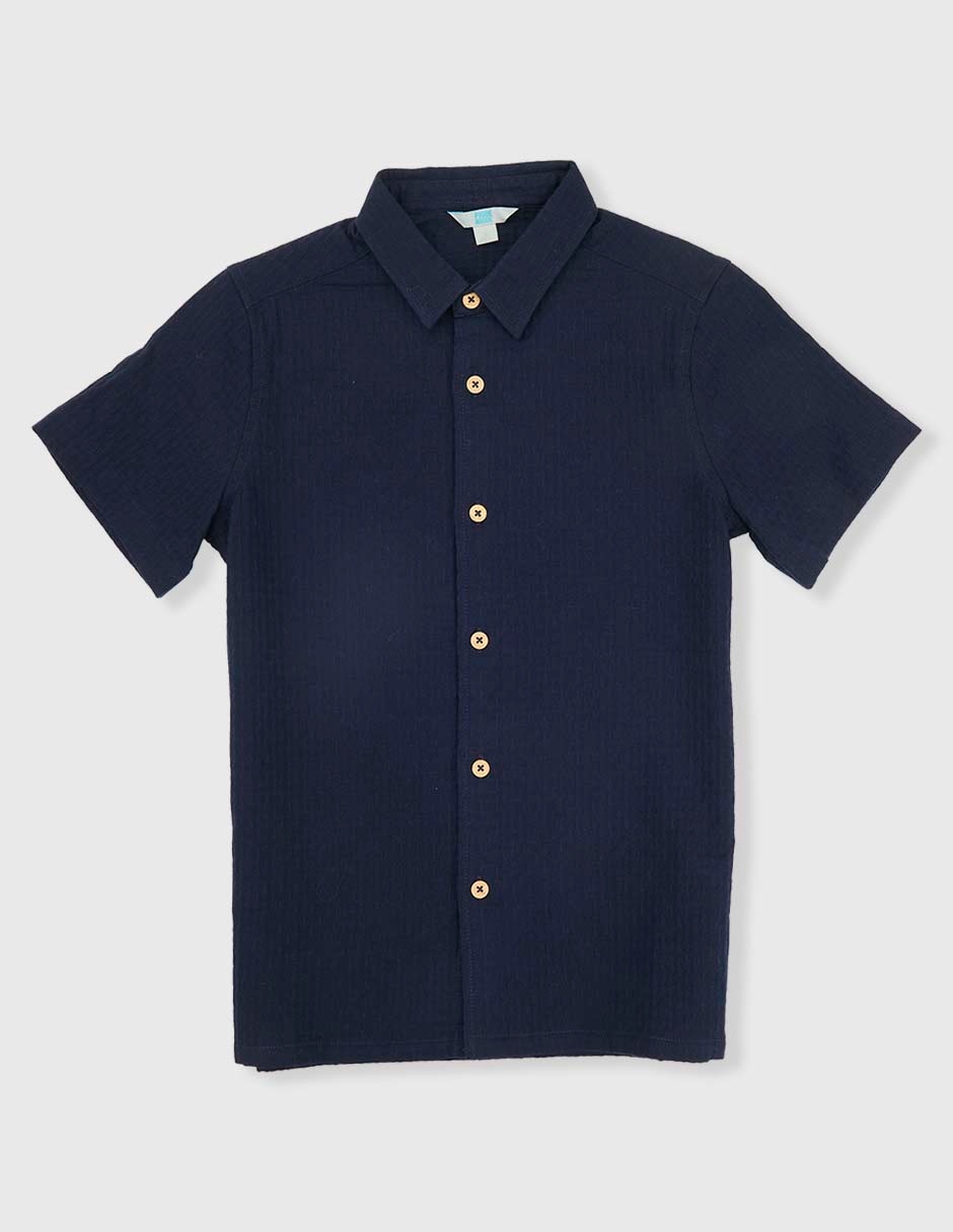 Camisa casual de algodón manga corta para niño Camisa casual de algodón manga corta para niño