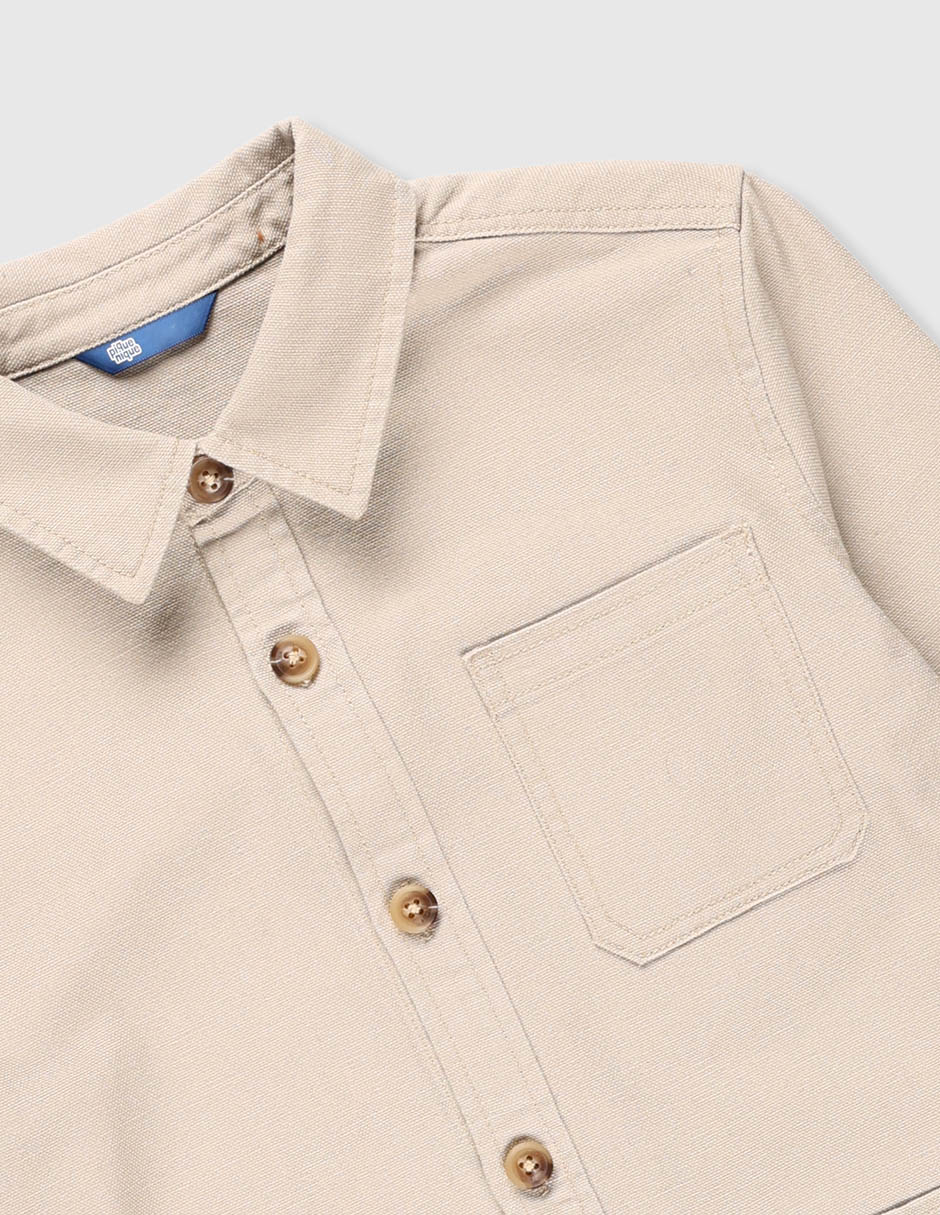 Camisa casual de algodón manga larga para niño 3