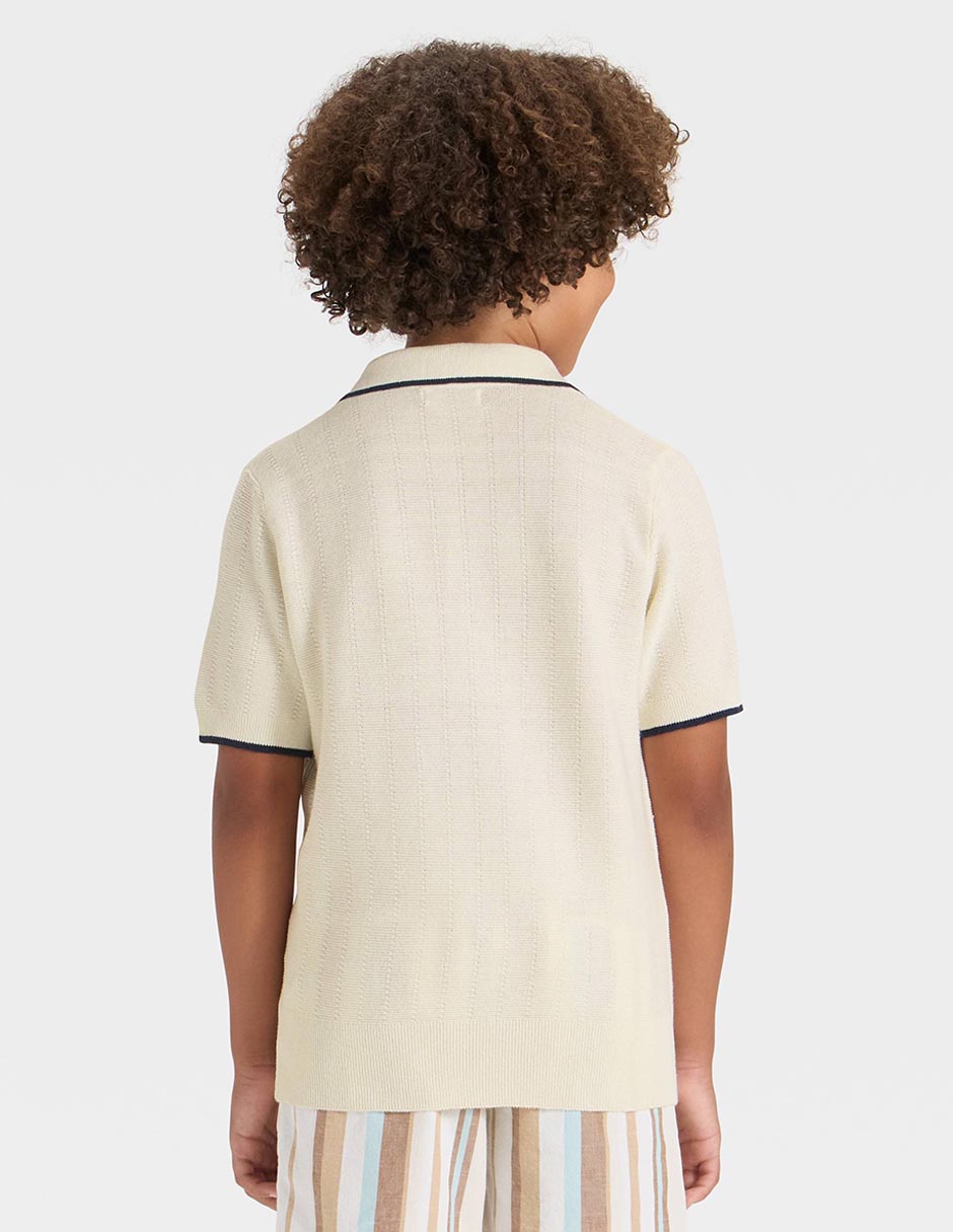Playera tipo polo de algodón para niño 2