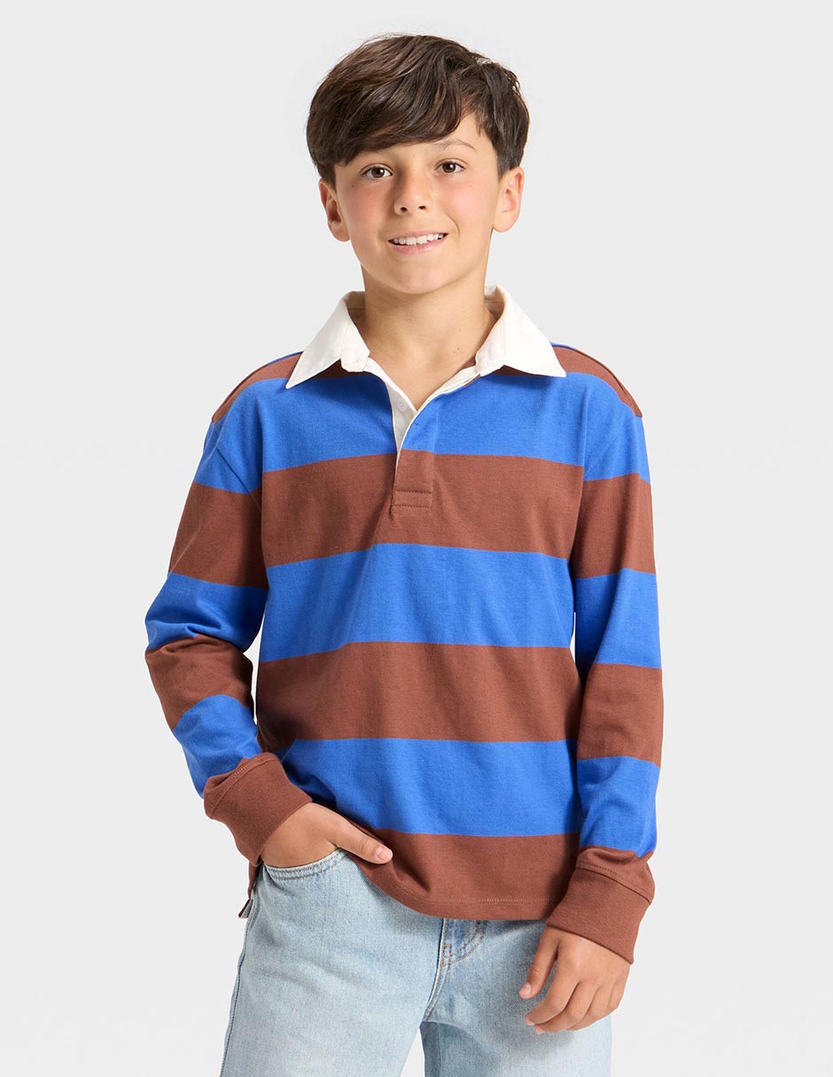 Playera tipo polo de algodón para niño Playera tipo polo de algodón para niño