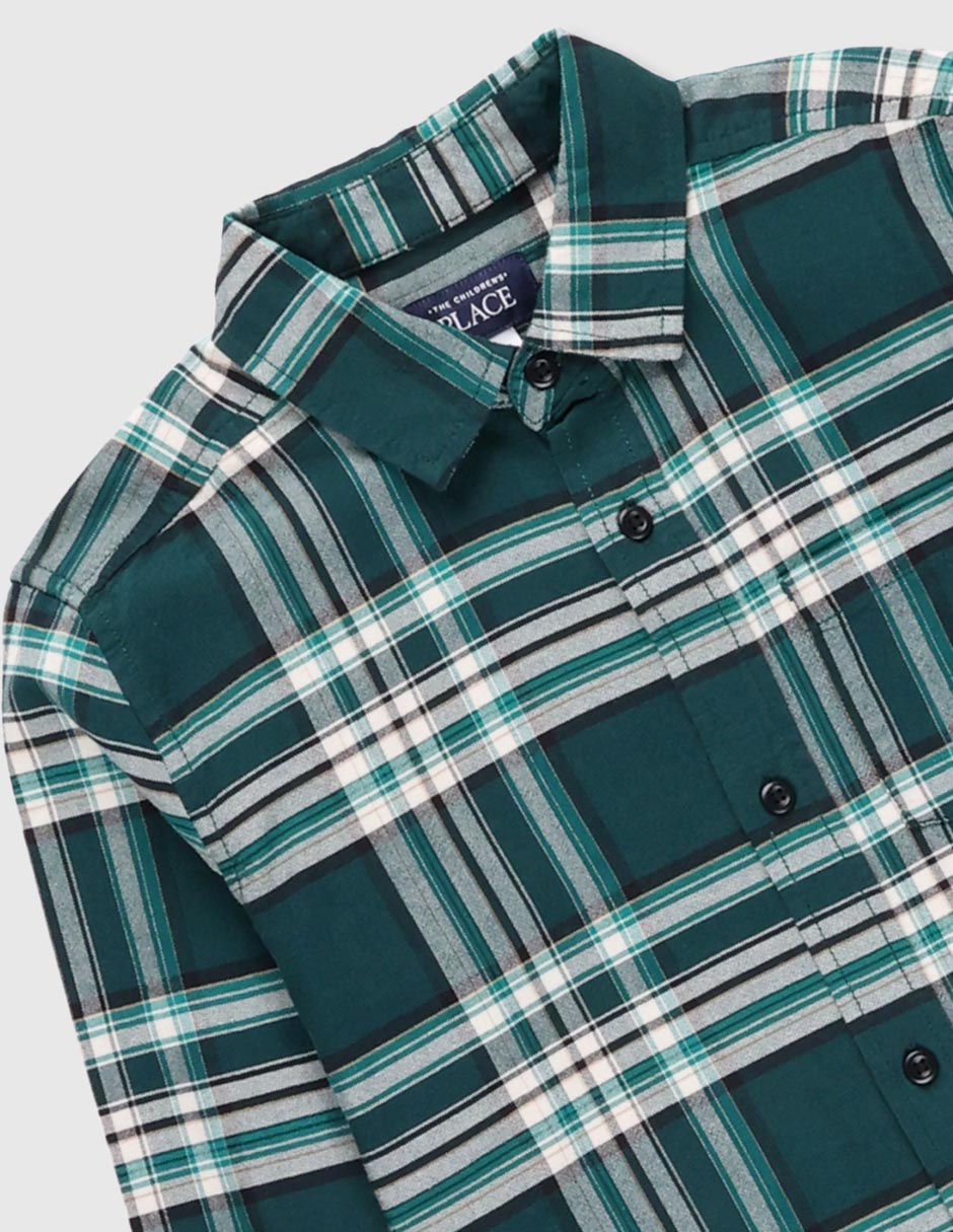 Camisa casual de algodón manga larga para niño 3