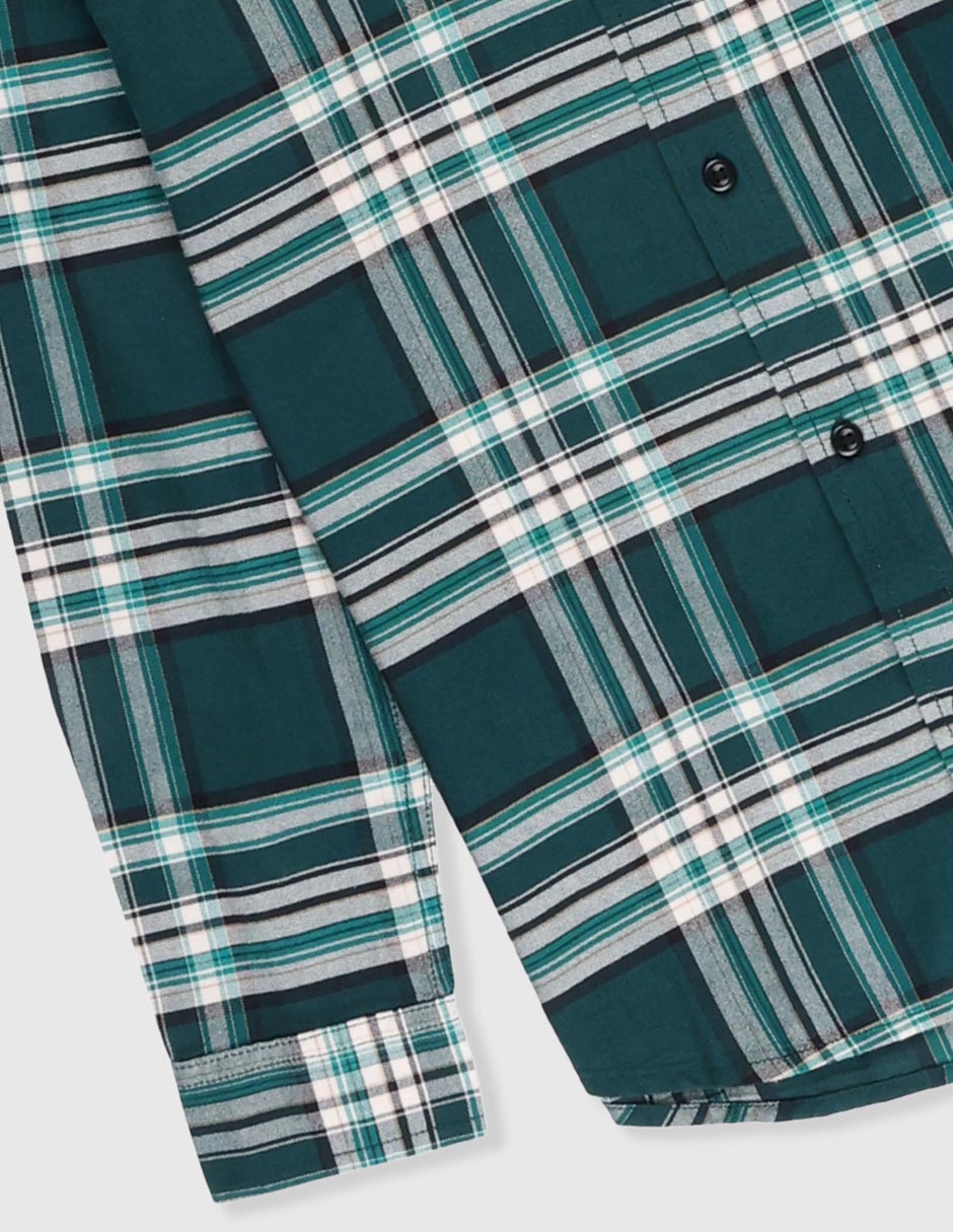 Camisa casual de algodón manga larga para niño 4