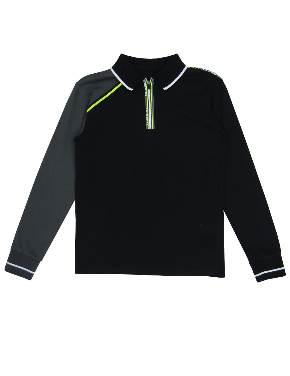 Playera tipo polo de algodón para niño