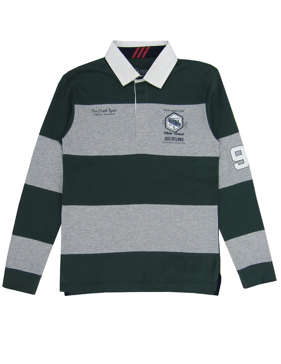 Playera tipo polo de algodón para niño