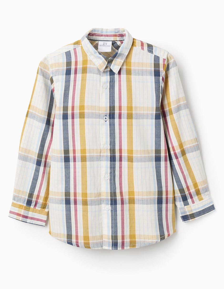 Camisa casual de algodón manga larga para niño
