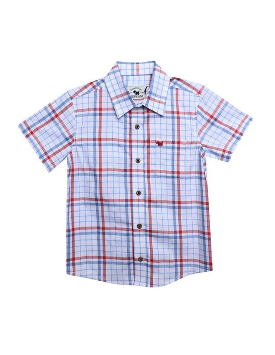 Camisa casual de algodón manga corta para niño