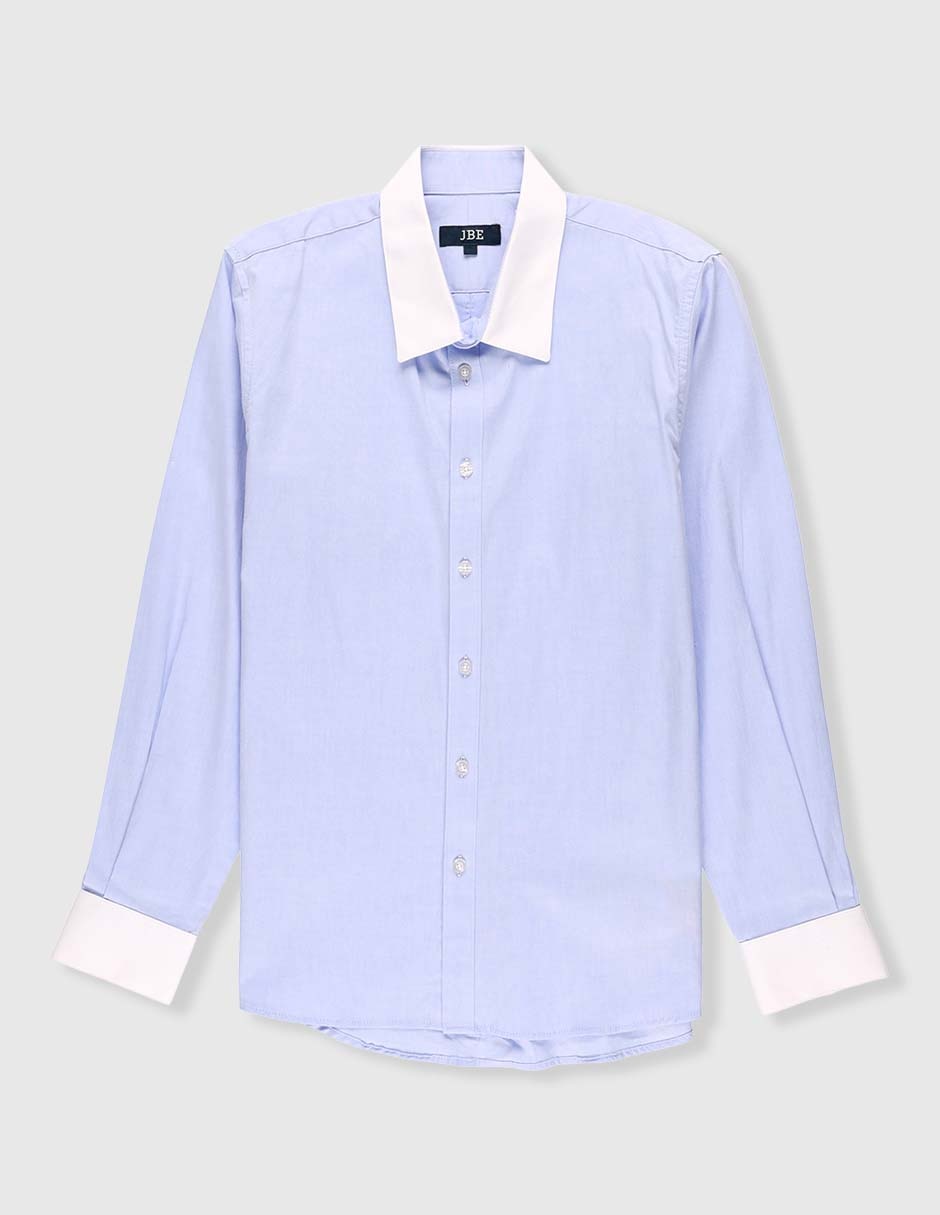 Camisa de vestir de algodón manga larga para niño