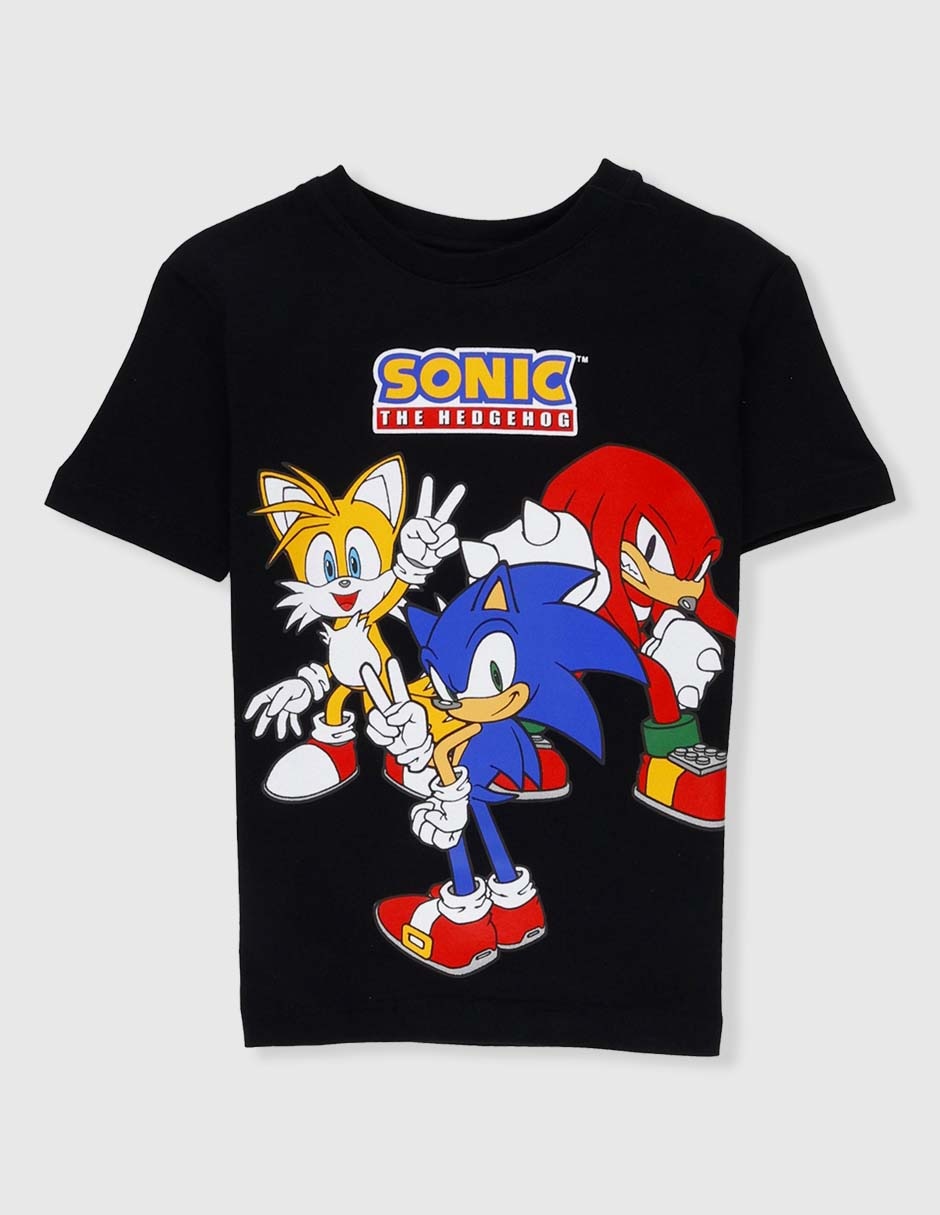 Playera Sonic, Knuckles y Tails manga corta para niño
