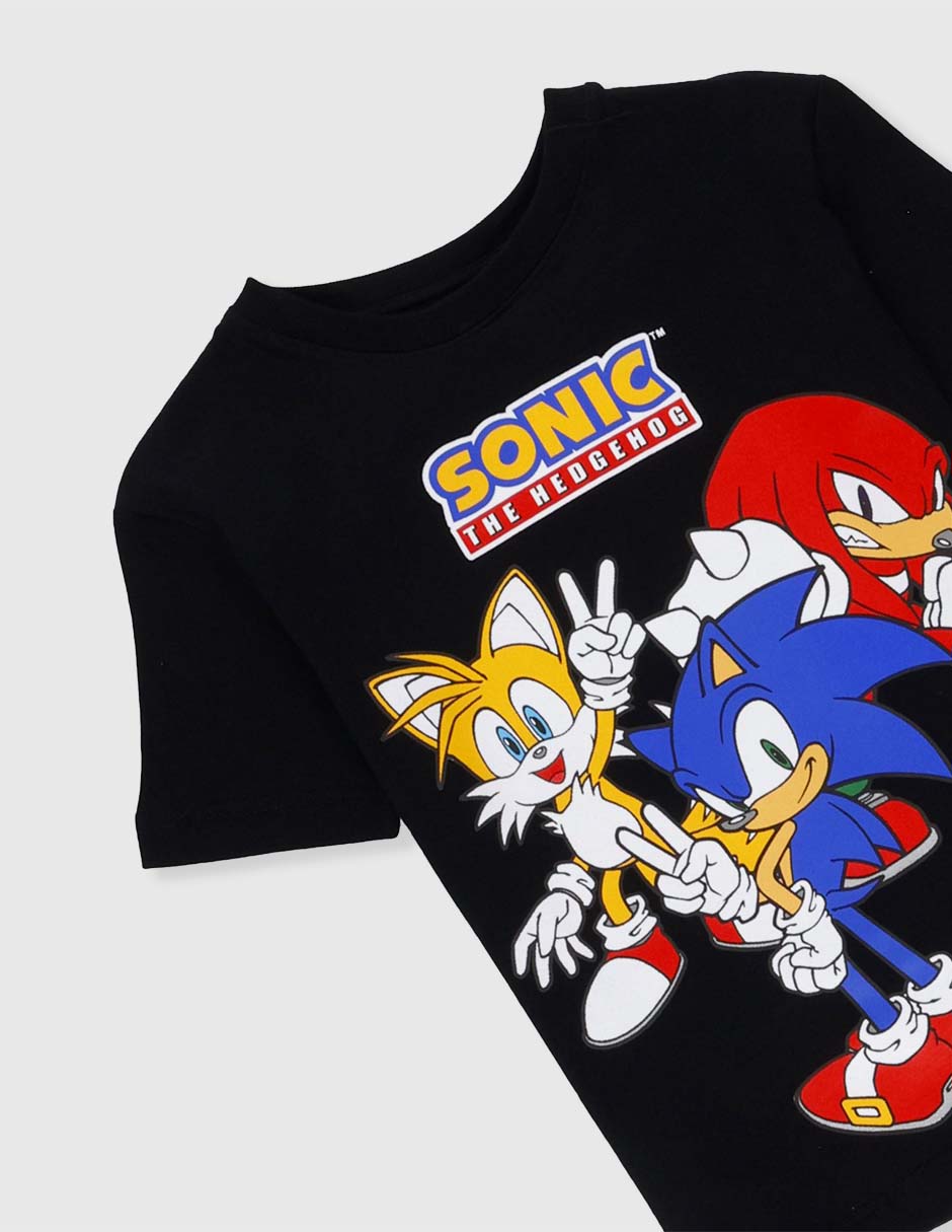 Playera Sonic, Knuckles y Tails manga corta para niño 3