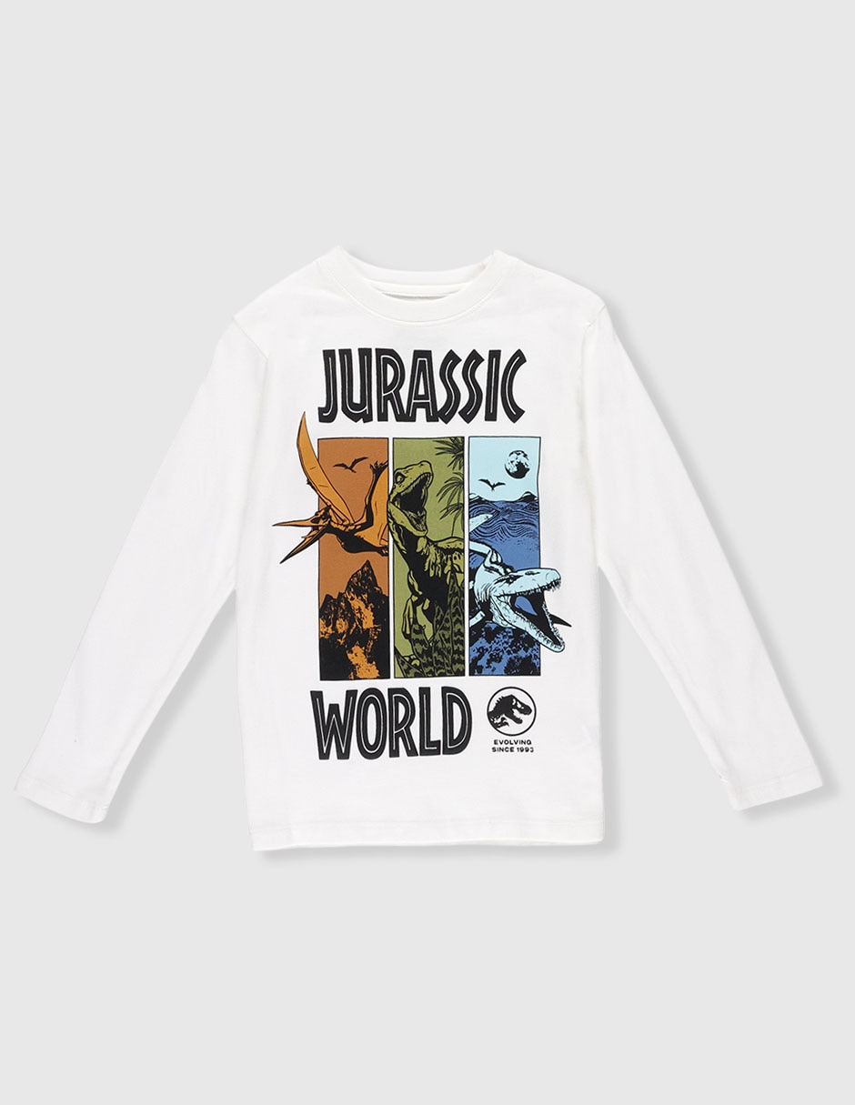 Playera Jurassic World manga larga para niño